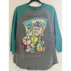 Nickelodeon ROCKO'S MODERN LIFE Baseball Jersey shirt MENS XL Graphic